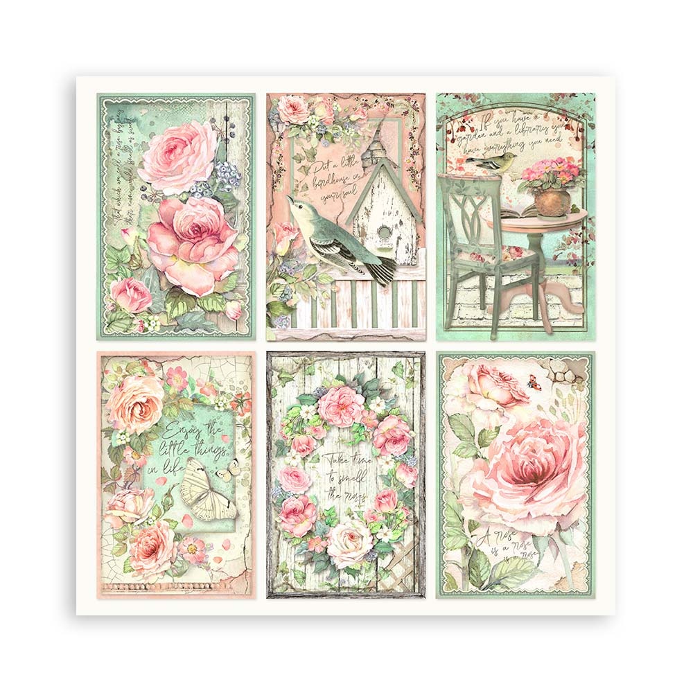 Stamperia Scrapbooking Pad 22 sheets cm 30,5x30,5 (12"x12") Single face - House of Roses