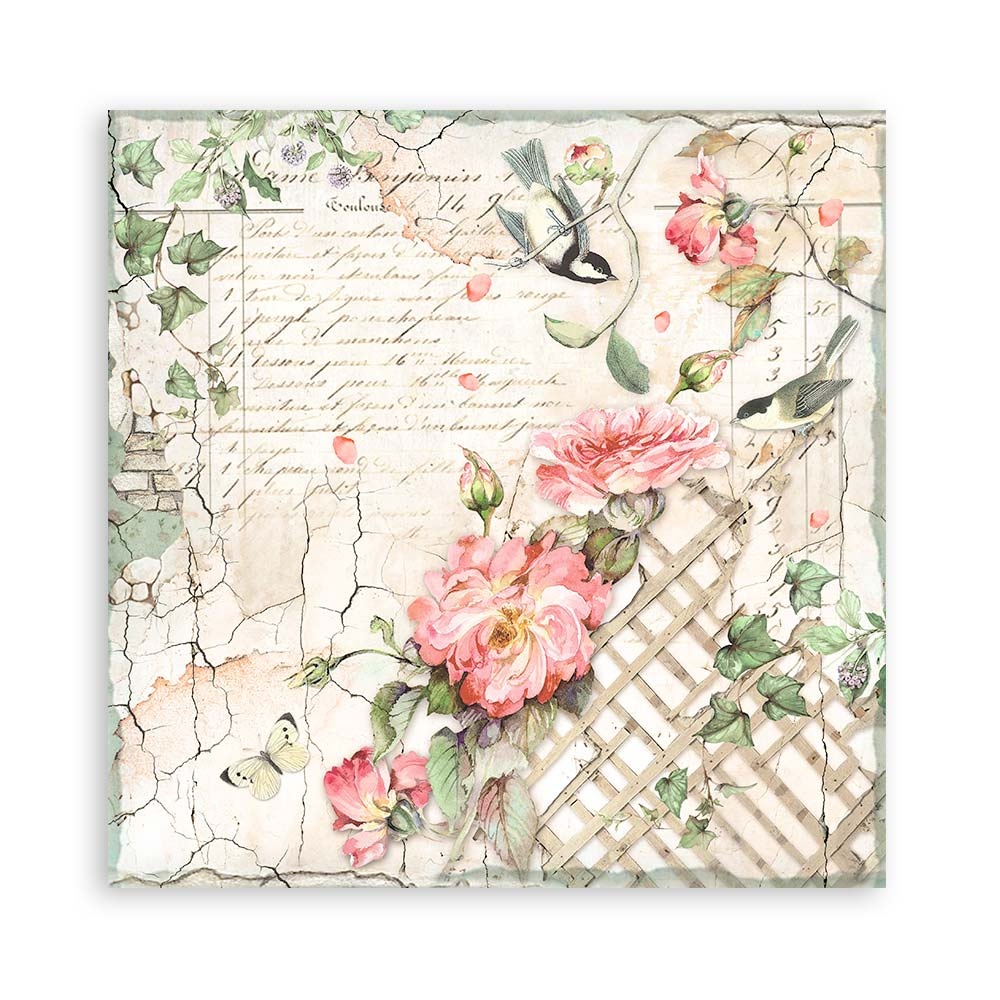 Stamperia Scrapbooking Pad 22 sheets cm 20,3X20,3 (8"X8") Single Face House of Roses
