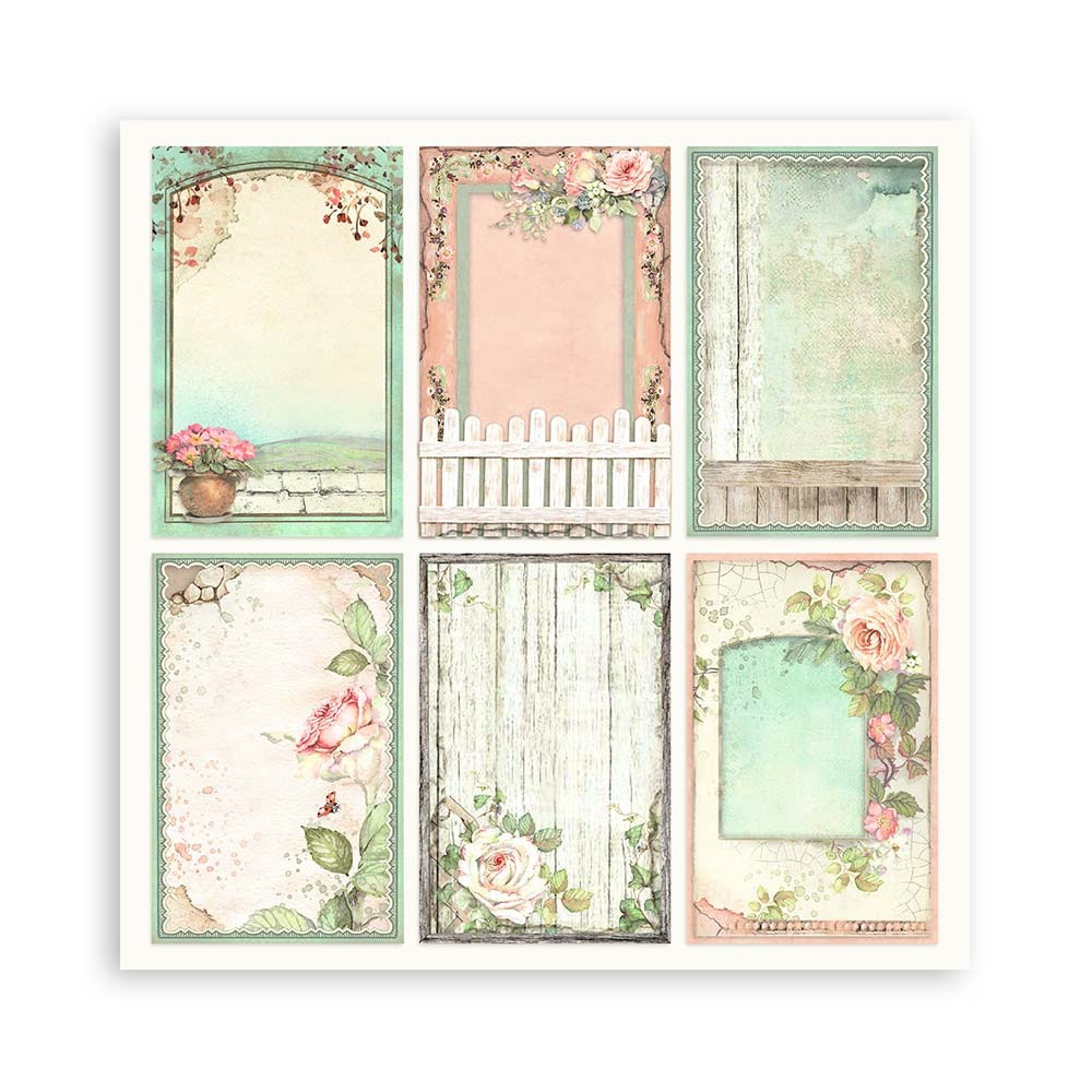 Stamperia Scrapbooking Pad 22 sheets cm 20,3X20,3 (8"X8") Single Face House of Roses