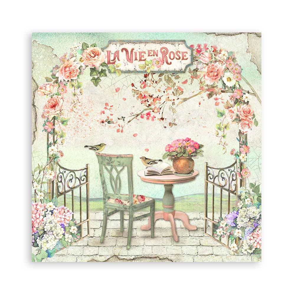 Stamperia Scrapbooking Pad 22 sheets cm 20,3X20,3 (8"X8") Single Face House of Roses