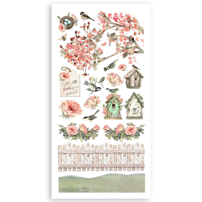Stamperia Paper cut-outs 2 Double Face -  4 sheets cm. 15x30,5 - House of Roses