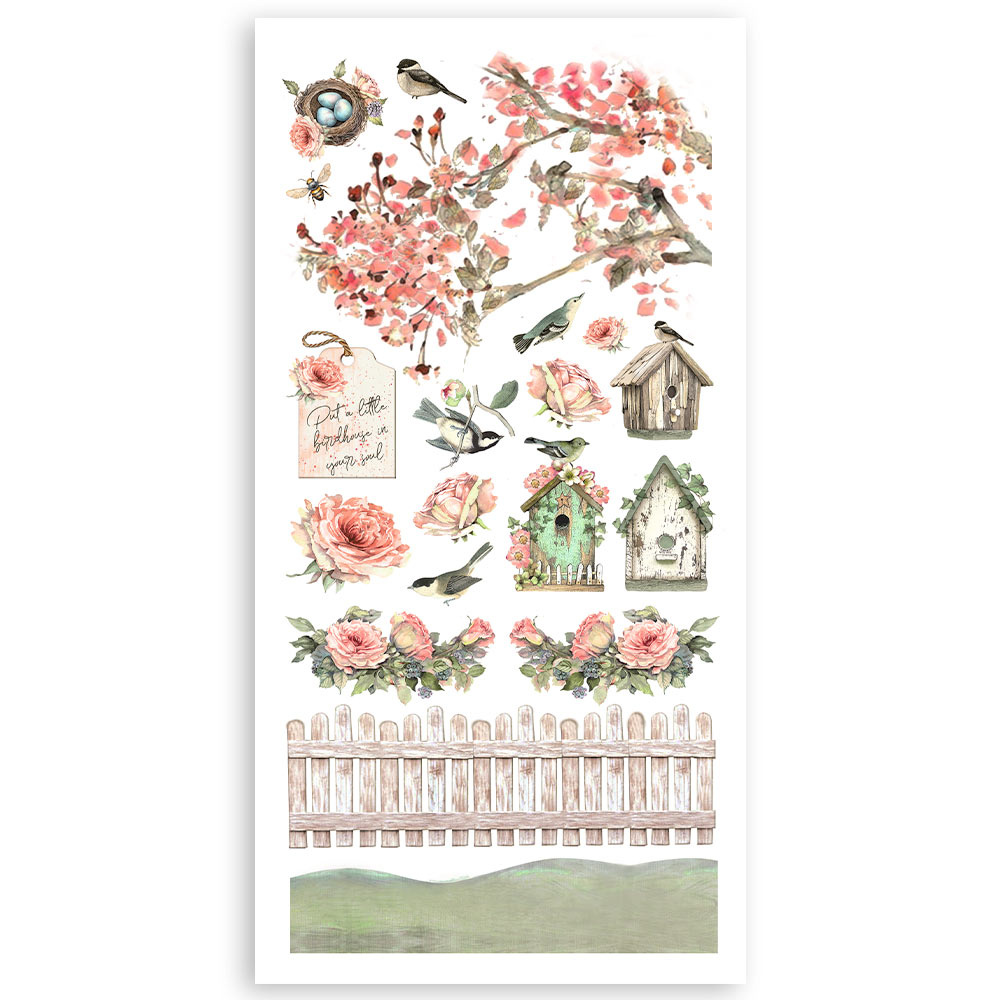 Stamperia Paper cut-outs 2 Double Face -  4 sheets cm. 15x30,5 - House of Roses