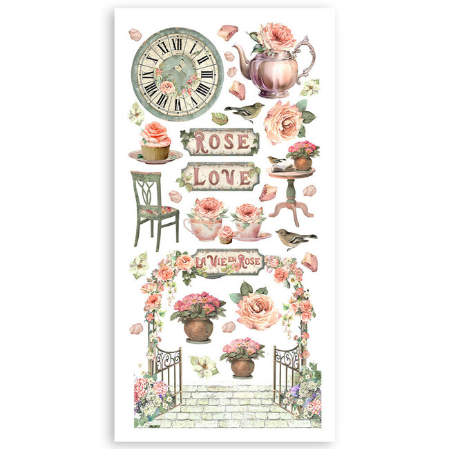 Stamperia Paper cut-outs 2 Double Face -  4 sheets cm. 15x30,5 - House of Roses