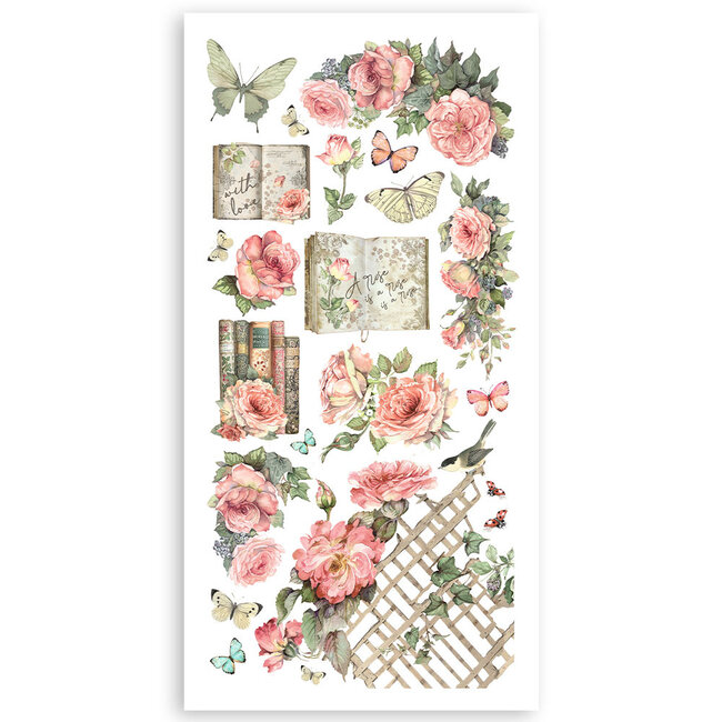 Stamperia Paper cut-outs 2 Double Face -  4 sheets cm. 15x30,5 - House of Roses