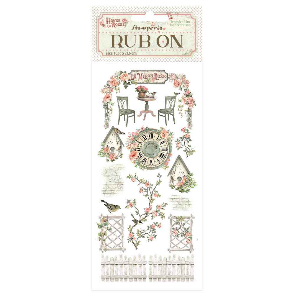 Stamperia Rub-on cm 10,16x21,6 - House of Roses elements