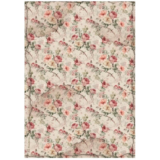 Stamperia A4 Rice paper packed - House of Roses fabric