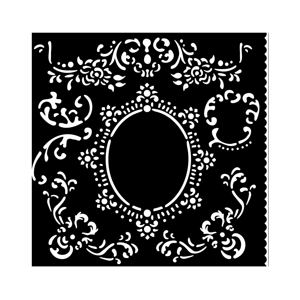 Stamperia Thick stencil cm 18X18 - House of Roses border with frame
