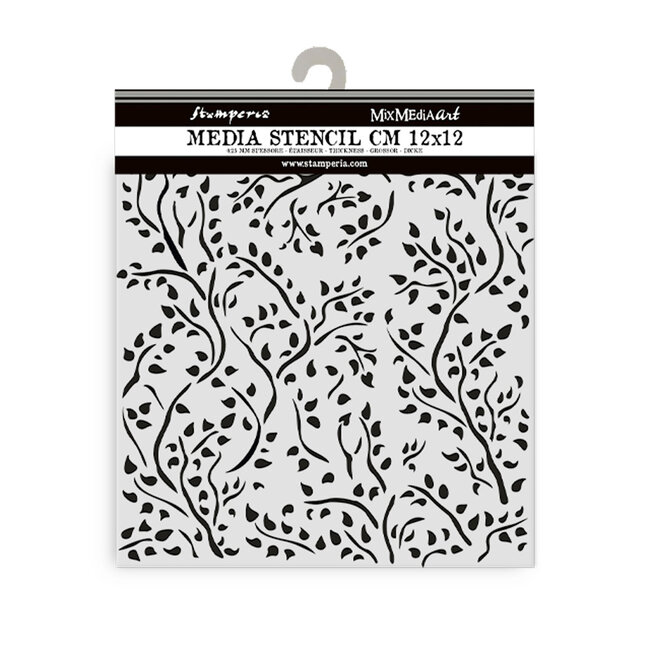 Stamperia Thick stencil cm 12X12 - House of Roses brench pattern