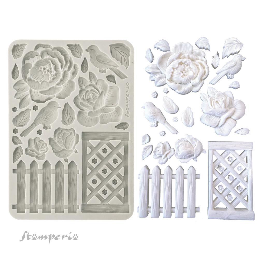 Stamperia Silicon mold A5 - House of Roses fence
