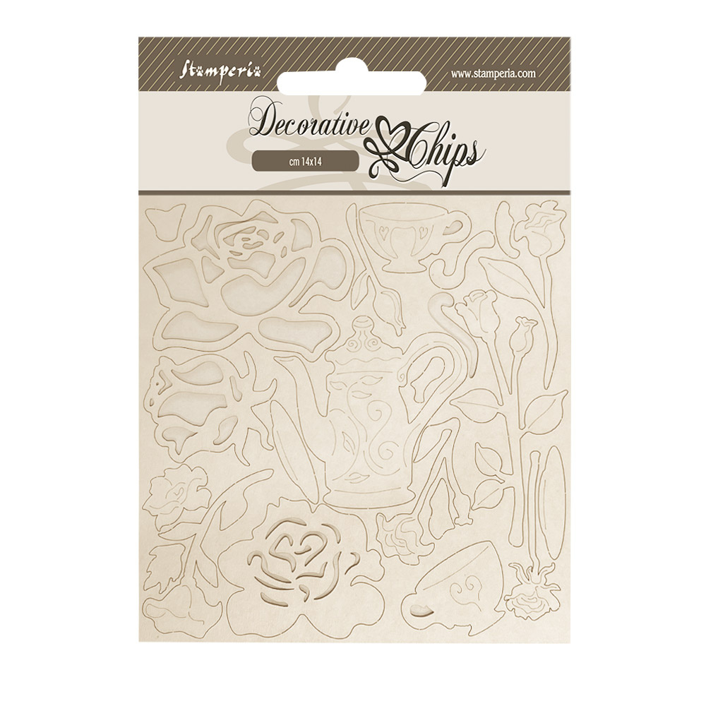 Stamperia Decorative chips cm 14x14 - House of Roses roses