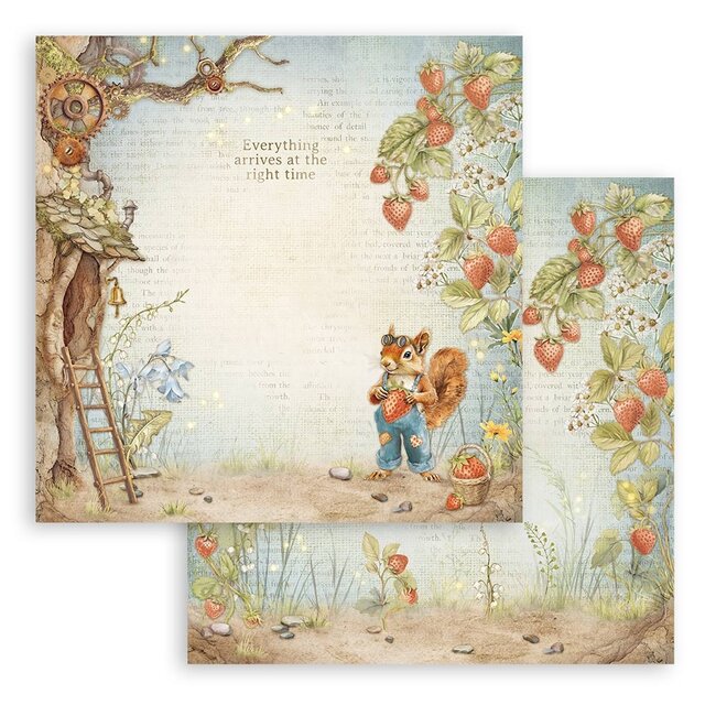 Stamperia Papierblok 20,3x20,3 cm - 10 vellen - Hidden Grove