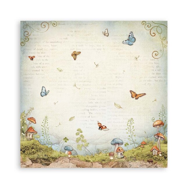 Stamperia Papierblok 30,5x30,5 cm - 22 vellen - Enkelzijdig - Hidden Grove