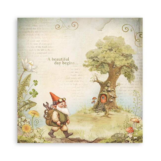 Stamperia Papierblok 30,5x30,5 cm - 22 vellen - Enkelzijdig - Hidden Grove