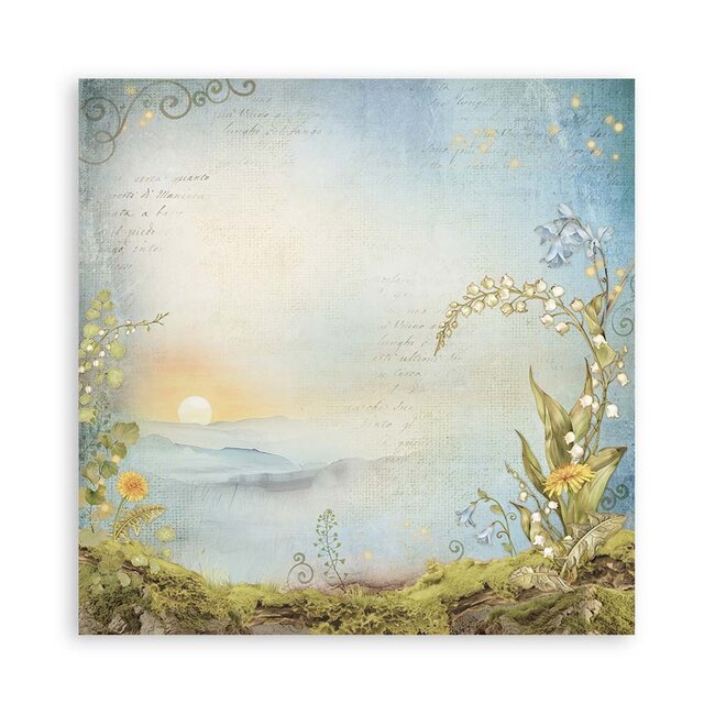 Stamperia Papierblok 20,3x20,3 cm - 22 vellen - Single Face Hidden Grove