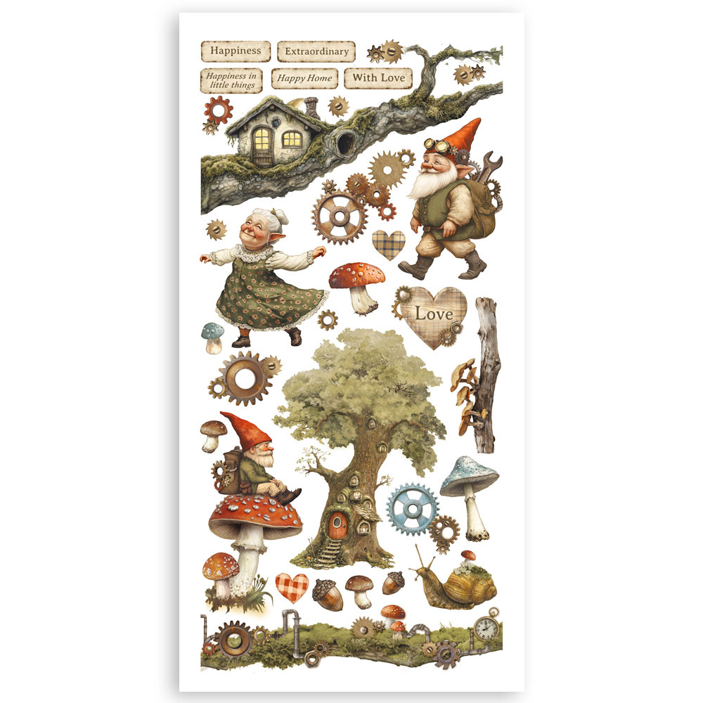 Stamperia Paper cut-outs 2 Double Face -  4 sheets cm. 15x30,5 - Hidden Grove