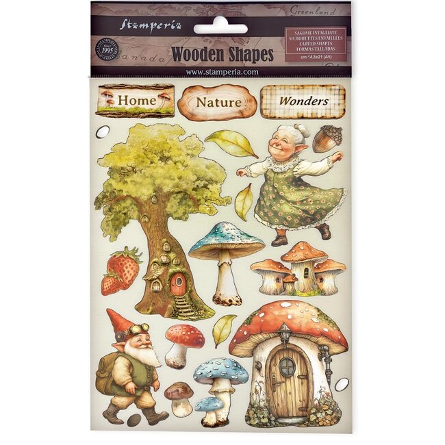 Stamperia Colored Wooden shape A5 - Hidden Grove