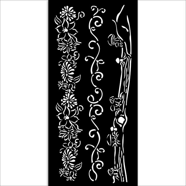Stamperia Thick stencil cm 12X25 - Hidden Grove 3 borders