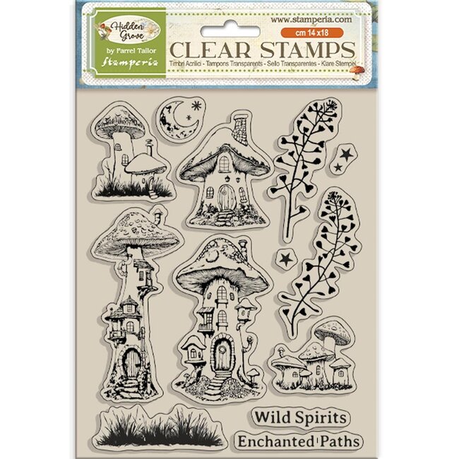 Stamperia Acrylic stamp cm 14x18 - Hidden Grove mushrooms