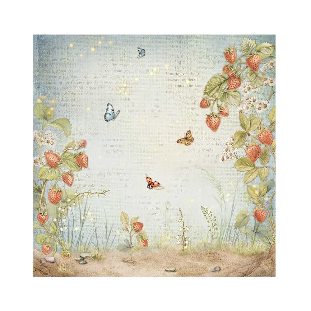 Stamperia Pack 4 sheets fabric cm 30x30 - Hidden Grove