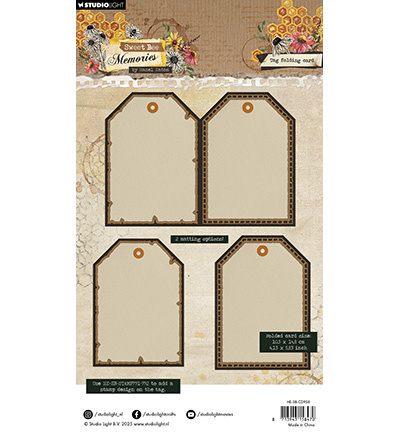 Studio Light - Hazel Eaton HE Cutting dies Tag Folding Card Sweet Bee Memories nr.958
