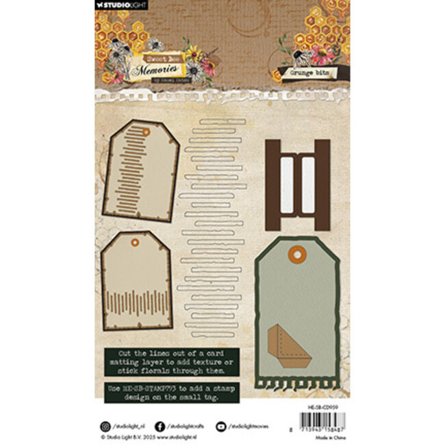 Studio Light - Hazel Eaton HE Cutting dies Grunge Bits Sweet Bee Memories nr.959