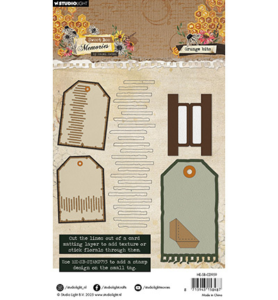Studio Light - Hazel Eaton HE Cutting dies Grunge Bits Sweet Bee Memories nr.959