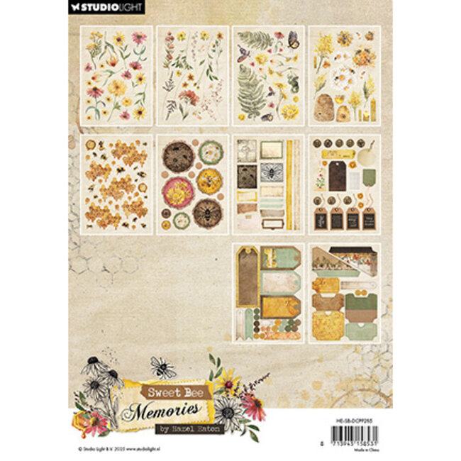 Studio Light - Hazel Eaton HE Die-cut Paper Pad Paper Elements Sweet Bee Memories nr.285