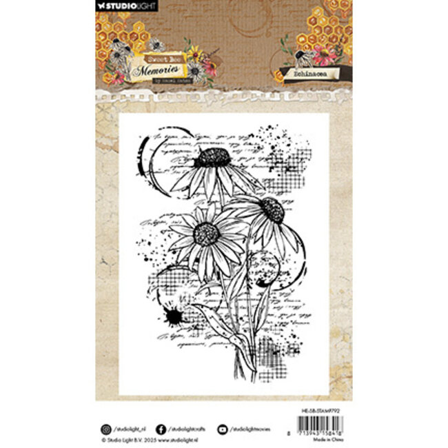 Studio Light - Hazel Eaton HE Clear Stamp Echinacea Sweet Bee Memories nr.792