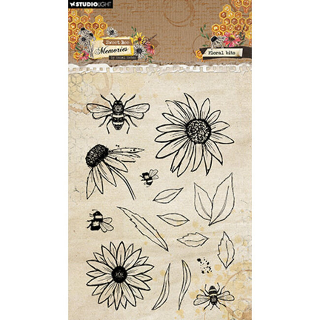 Studio Light - Hazel Eaton HE Clear Stamp Floral Bits Sweet Bee Memories nr.794