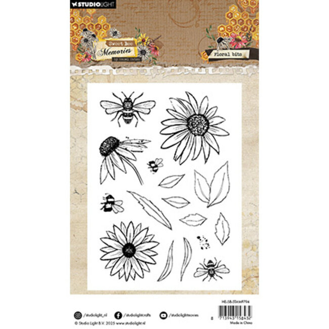 Studio Light - Hazel Eaton HE Clear Stamp Floral Bits Sweet Bee Memories nr.794