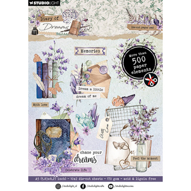 Studio Light SL Die-cut Paper Pad Paper Elements Diary of Dreams nr.294