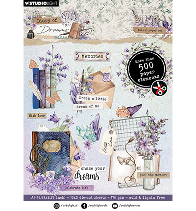 Studio Light SL Die-cut Paper Pad Paper Elements Diary of Dreams nr.294