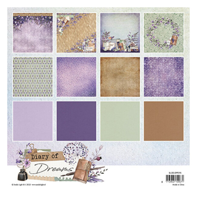 Studio Light SL Design Paper Pad Background Diary of Dreams nr.295