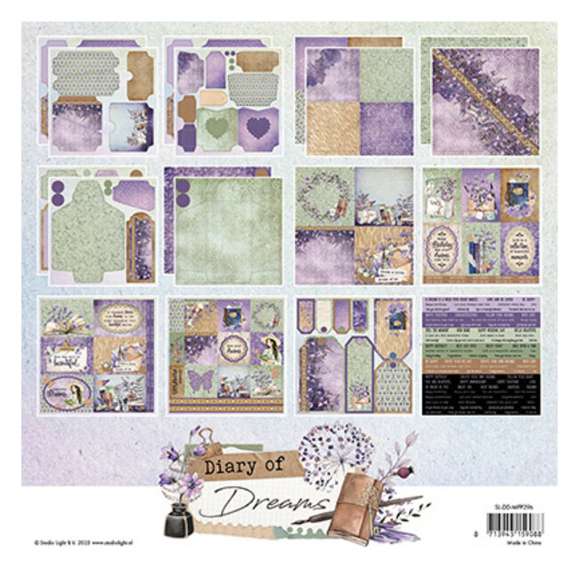 Studio Light SL Mixed Paper Pad Envelopes Diary of Dreams nr.296