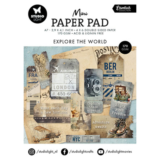 Studio Light Mini Paper Pad Explore the World Essentials nr.304