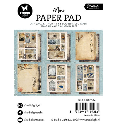 Studio Light Mini Paper Pad Explore the World Essentials nr.304