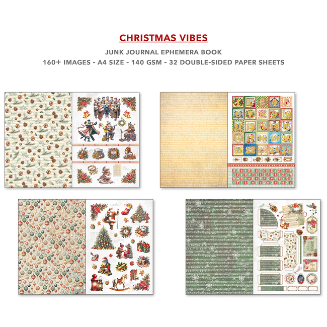 Ciao Bella Magic Christmas A4 - Junk journal ephemera book -Ciao Bella