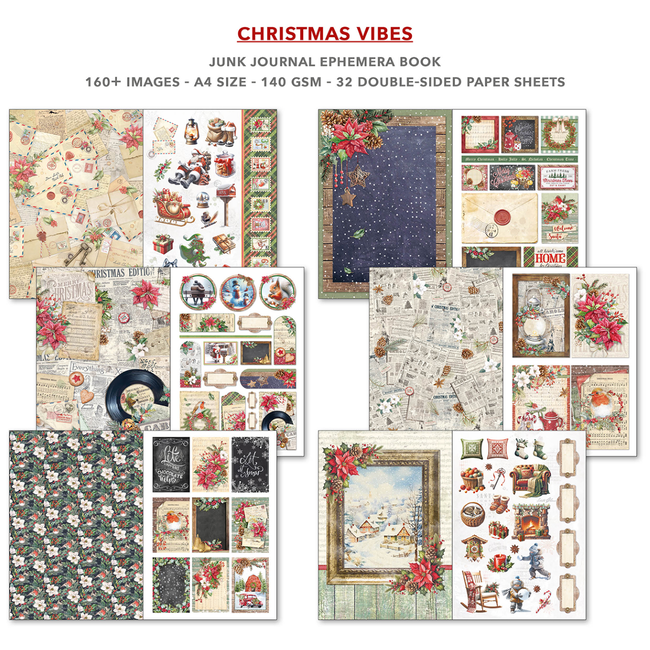 Ciao Bella Magic Christmas A4 - Junk journal ephemera book -Ciao Bella