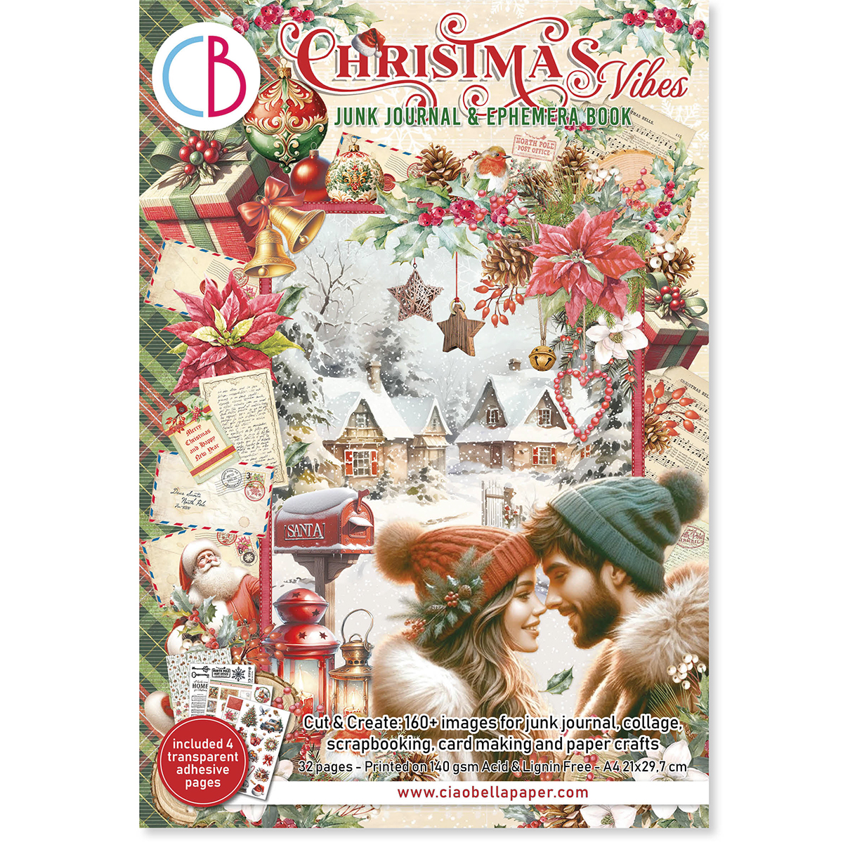 Ciao Bella Magic Christmas A4 - Junk journal ephemera book -Ciao Bella