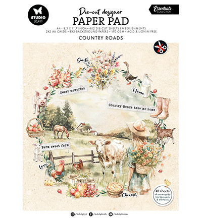 Studio Light SL Die-cut Paper Pad Country roads Essentials nr.310