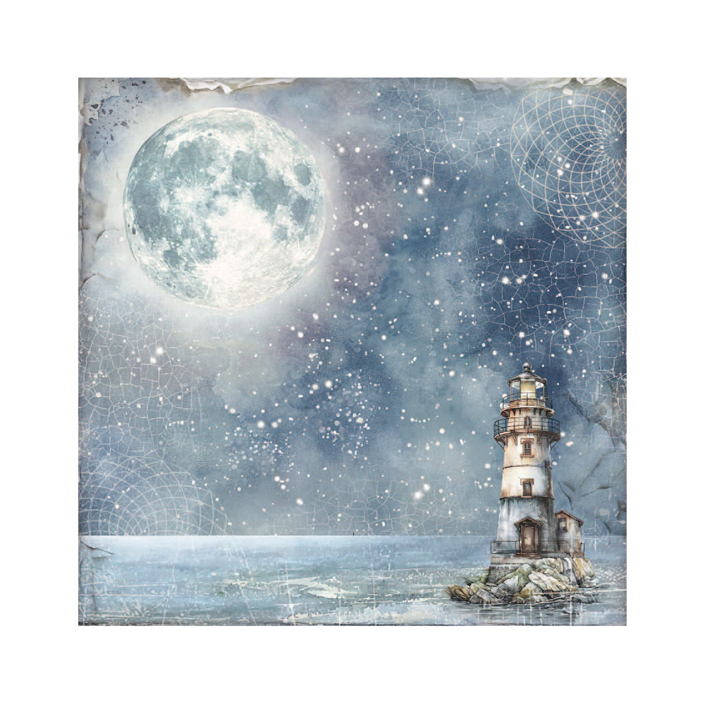 Stamperia Pack 4 sheets fabric cm 30x30 - Silent Sea