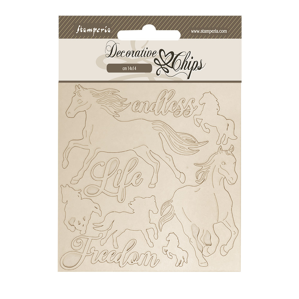 Stamperia Decorative chips cm 14x14 - Silent Sea horses