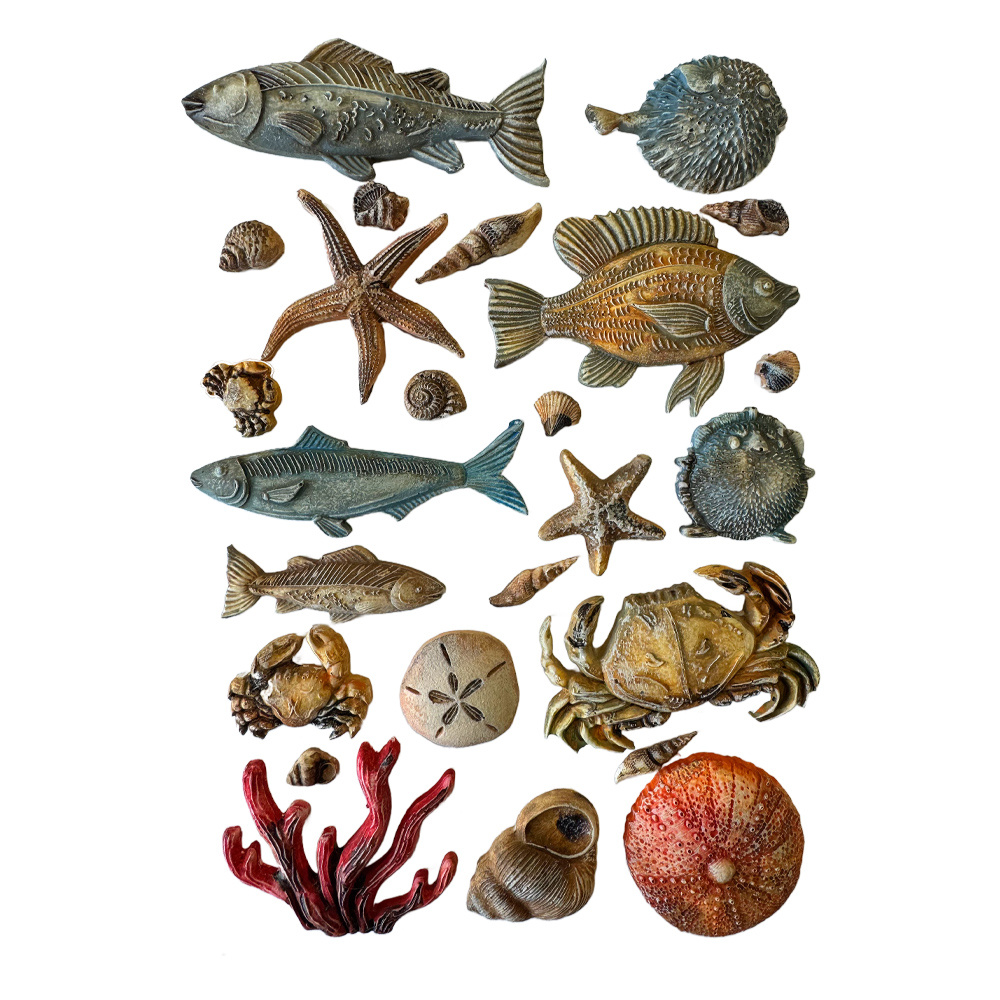Stamperia Silicon mold A5 - Silent Sea shells and fish