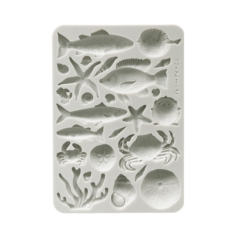 Stamperia Silicon mold A5 - Silent Sea shells and fish