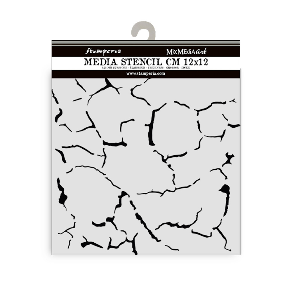 Stamperia Thick stencil cm 12X12 - Silent Sea crackle pattern