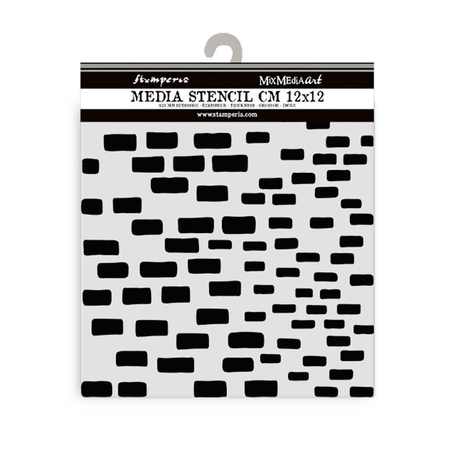 Stamperia Thick stencil cm 12X12 - Silent Sea bricks pattern