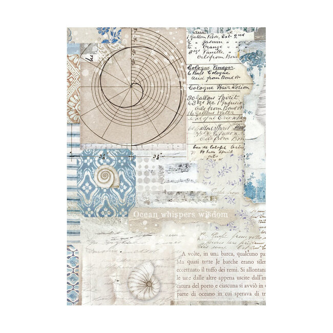 Stamperia Selection 8 Rice paper A6 backgrounds - Silent Sea