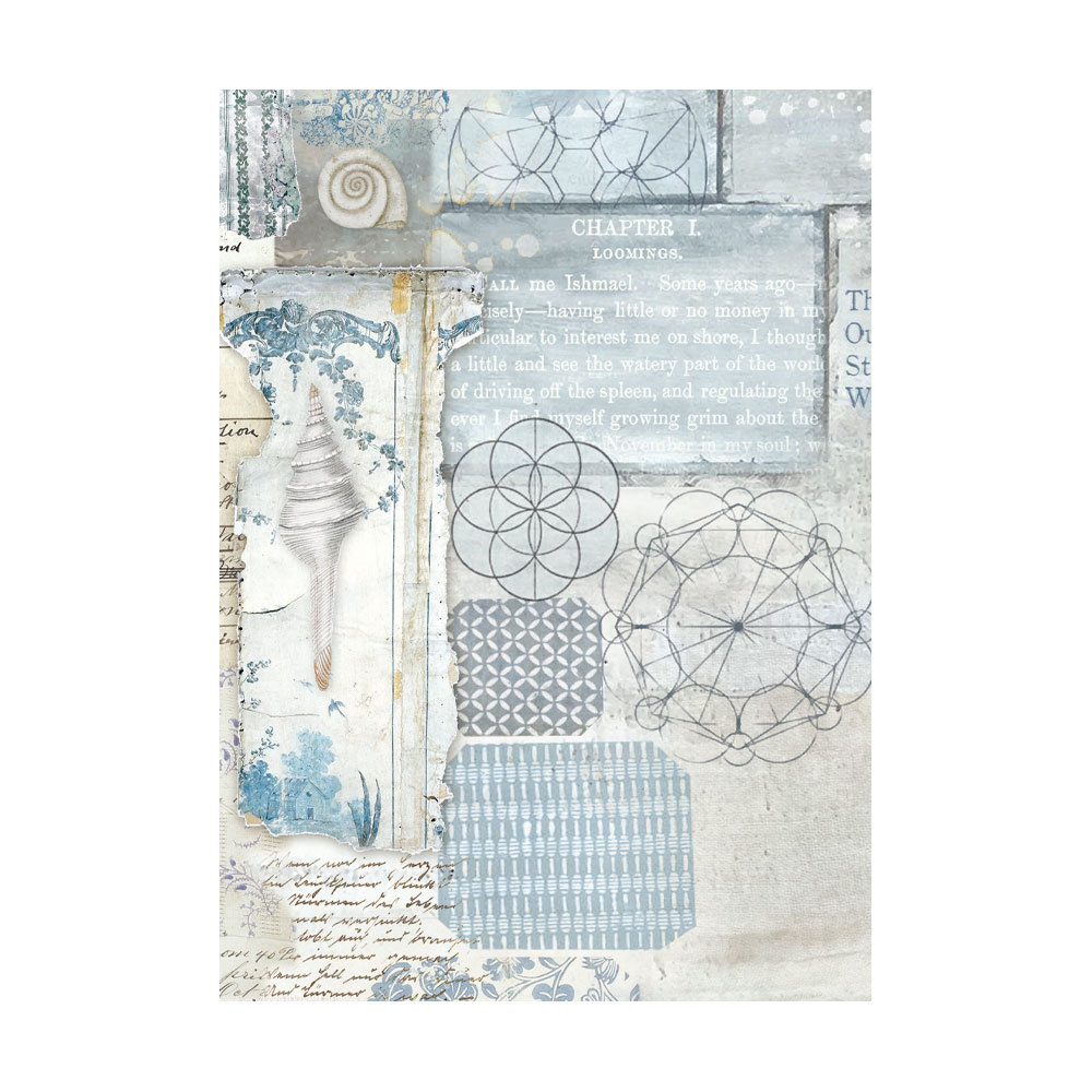 Stamperia Selection 8 Rice paper A6 backgrounds - Silent Sea