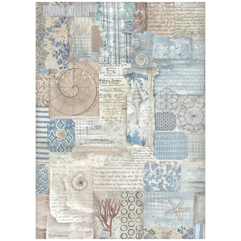 Stamperia Selection 6 Rice paper A4 - Silent Sea