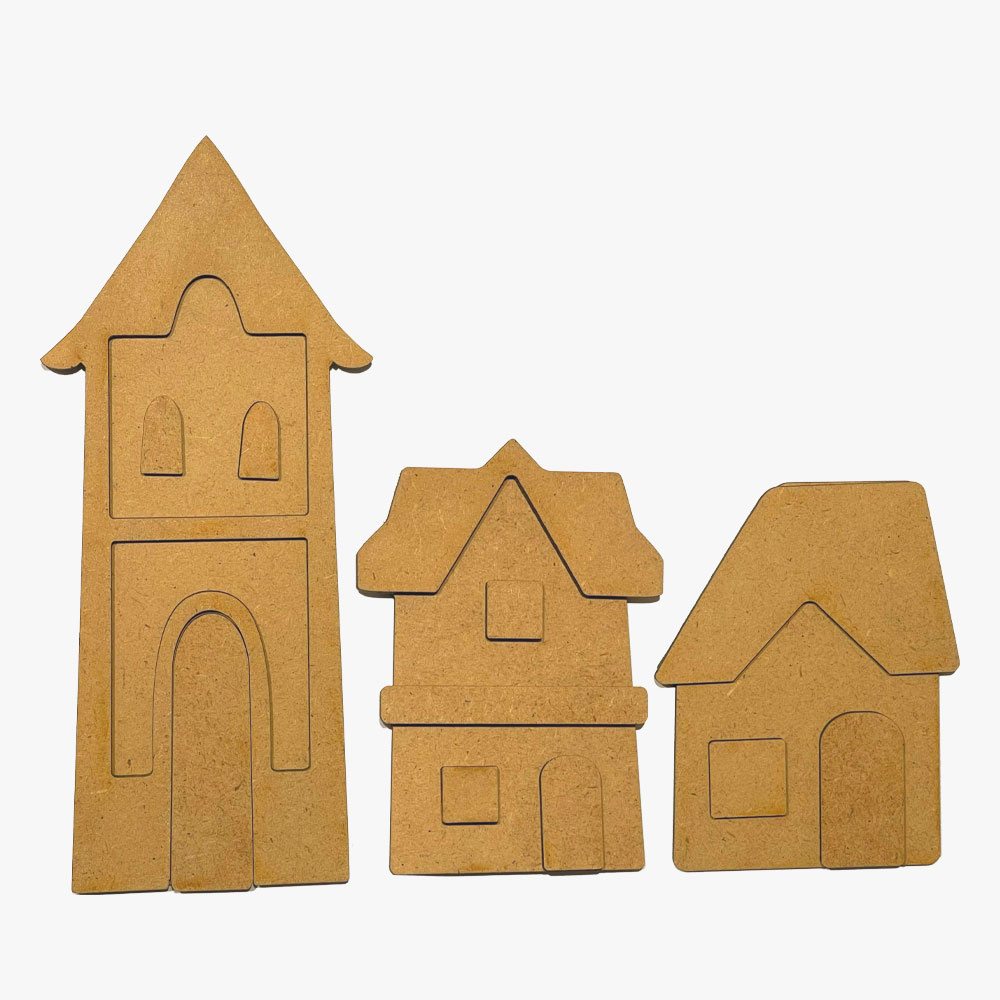 Stamperia Assortment Village: 4 crafty shapes and 2 Decorative chips